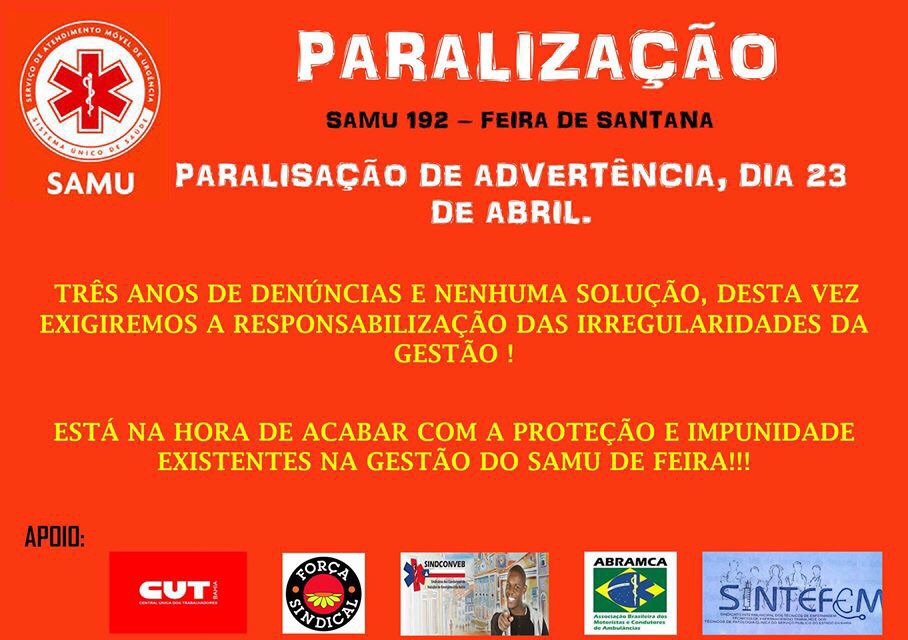 Funcionários do SAMU querem parar em plena Micareta