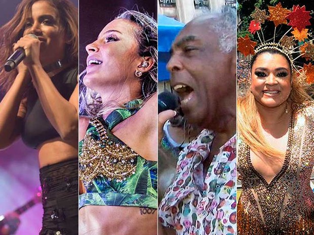 Sexta de carnaval terá Anitta, Preta Gil, Daniela, Claudia Leitte e Gilberto Gil
