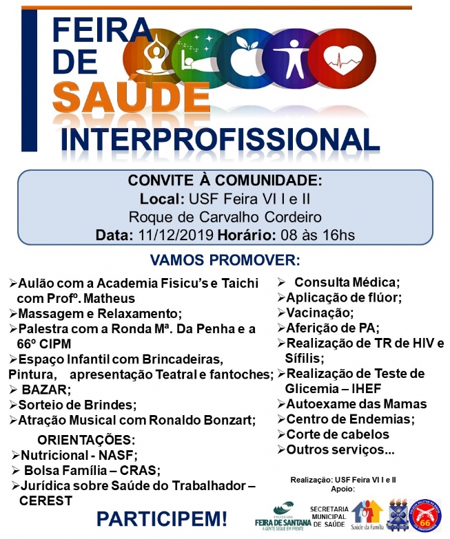 Prefeitura promove feira de saúde para a comunidade do Feira VI nesta quarta-feira