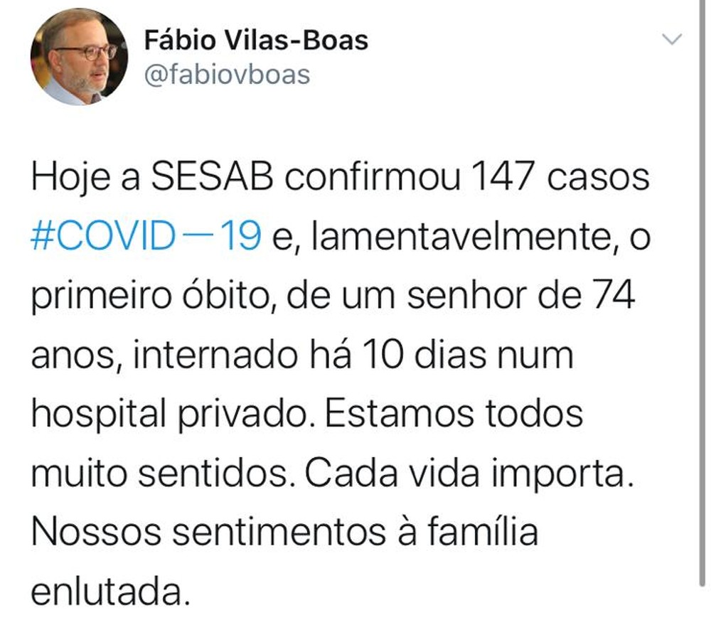 Bahia registra primeiro óbito pelo novo coronavírus (Covid-19)