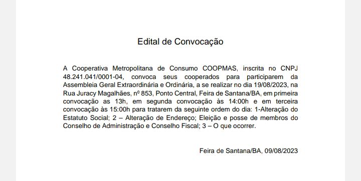 Edital de Convocação 
