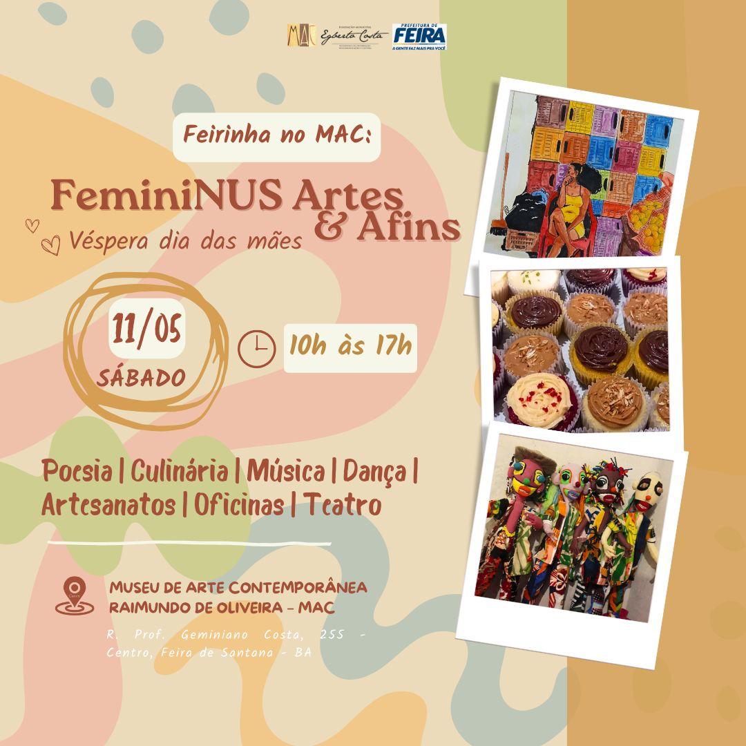 Evento FeminiNUS Artes & Afins celebra o Dia das Mães com arte, cultura e gastronomia