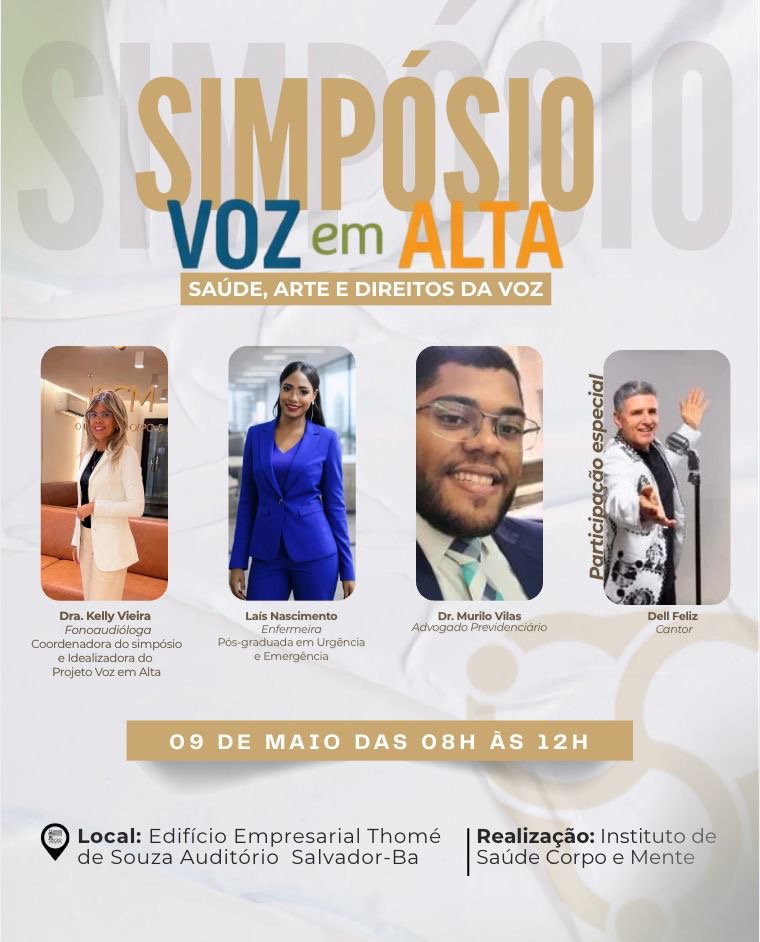 Simpósio Voz em Alta reúne especialistas em Salvador para debater saúde, técnica e direitos da voz