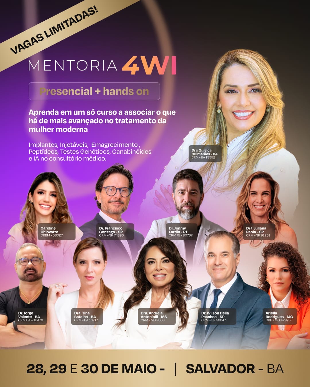 Salvador reúne 10 grandes nomes da medicina em mentoria imersiva sobre saúde da mulher